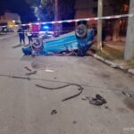 Accidente Vial,vuelco de un automóvil con 5 personas lesionadas