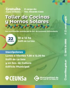 𝗧𝗮𝗹𝗹𝗲𝗿 𝗱𝗲 𝗰𝗼𝗻𝘀𝘁𝗿𝘂𝗰𝗰𝗶𝗼́𝗻 𝗱𝗲 𝗰𝗼𝗰𝗶𝗻𝗮𝘀 𝘆 𝗵𝗼𝗿𝗻𝗼𝘀 𝘀𝗼𝗹𝗮𝗿𝗲𝘀