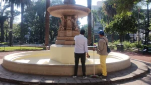 La Municipalidad termina trabajos  en la plaza 9 de Julio