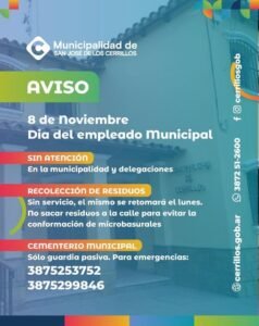 𝗔𝘁𝗲𝗻𝗰𝗶𝗼́𝗻 𝗲𝗻 𝗹𝗮 𝗠𝘂𝗻𝗶𝗰𝗶𝗽𝗮𝗹𝗶𝗱𝗮𝗱 𝗽𝗼𝗿 𝗲𝗹 𝗱𝗶́𝗮 𝗱𝗲𝗹 𝗲𝗺𝗽𝗹𝗲𝗮𝗱𝗼 𝗺𝘂𝗻𝗶𝗰𝗶𝗽𝗮𝗹