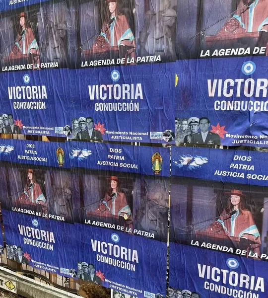 Empapelaron el Congreso con afiches de Villarruel: «Victoria conducción»