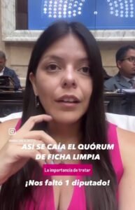 Emilia Orozco entre los diputados que no quisieron tratar la Ficha Limpia