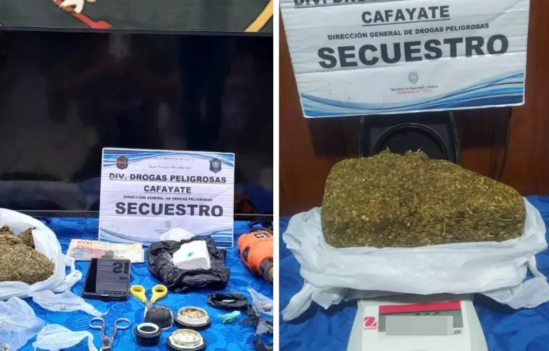 Detuvieron a un hombre en la Terminal de Cafayate, transportaba droga