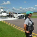 Con helicóptero, asistieron a 22 familias afectadas por el temporal en Campo Quijano