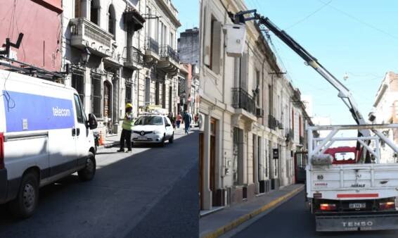 Continúan despejando cables en desuso en el centro de Salta: Dónde trabajaron