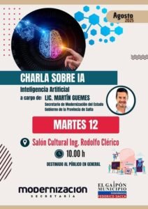 CHARLAS SOBRE INTELIGENCIA ARTIFICIAL EN EL SUR PROVINCIAL