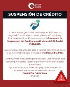 Suspensión de crédito a IPPS