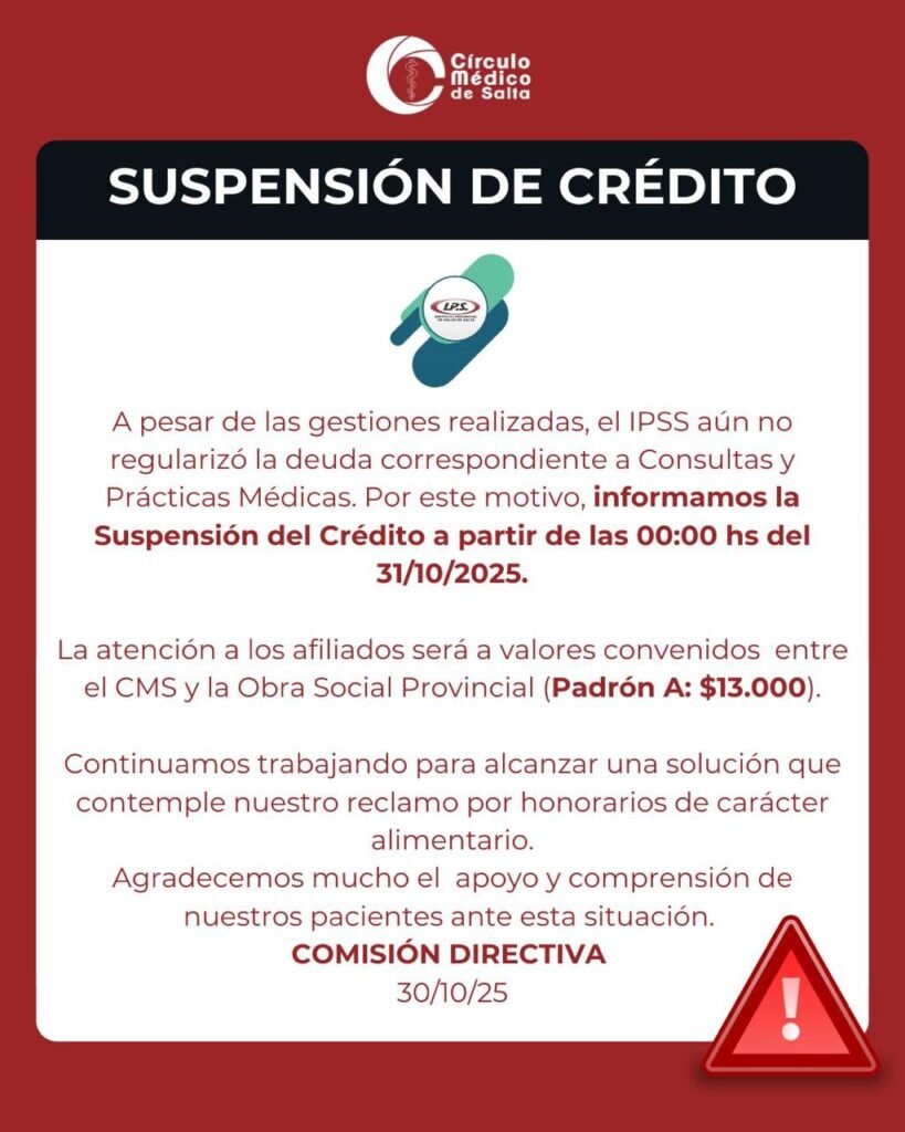 Suspensión de crédito a IPPS