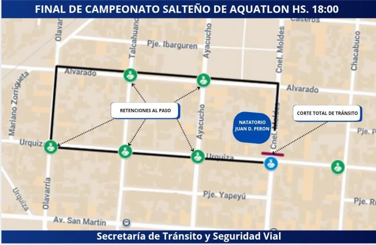 Habrá un operativo de tránsito por el Acuatlón Salteño