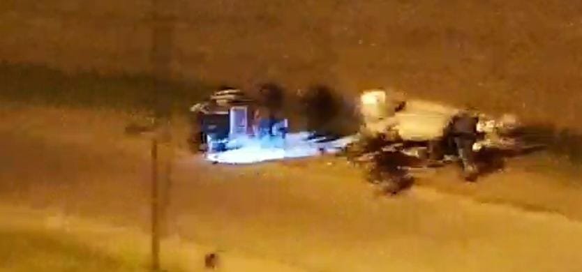 Ebrios al volante? Cayo un auto desde 20 mts de altura en colectora de acceso a ruta 9