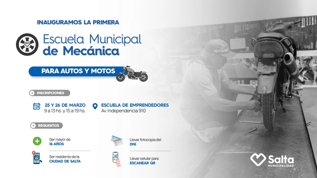 Municipalidad de Salta: Se creo la Escuela Municipal de Mecanica