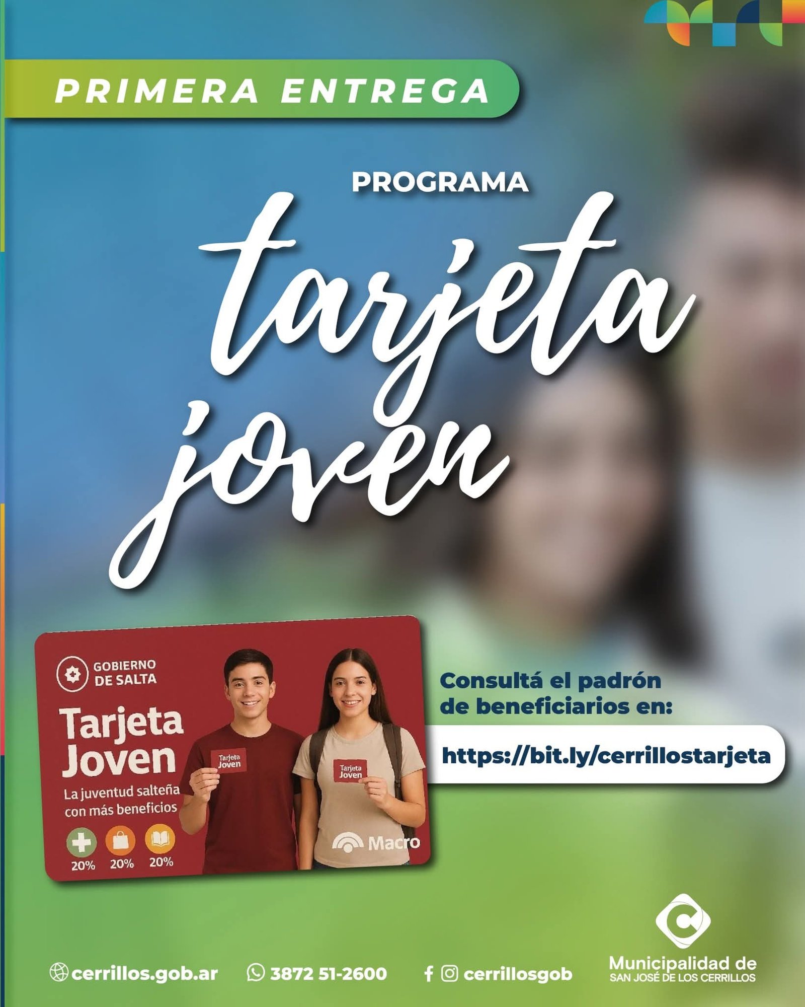 Más de 200 Cerrillos accederán al programa Tarjeta Joven