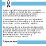 Murieron dos operarios de Aguas del Norte y uno está grave