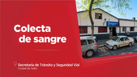 Mañana se realizará una colecta de sangre en la Secretaría de Tránsito municipal