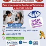 Bomberos Voluntarios de Salta realizan hoy una campaña oftalmológica gratuita para su personal y sus familias