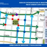 Operativo de tránsito por la entronización de las imágenes del Señor y la Virgen del Milagro