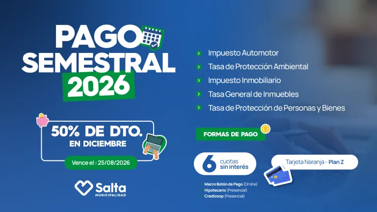 La Municipalidad lanzó el Pago Semestral 2026 con importantes descuentos