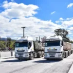 Realizaron la prueba de carga sobre el nuevo puente de Vaqueros