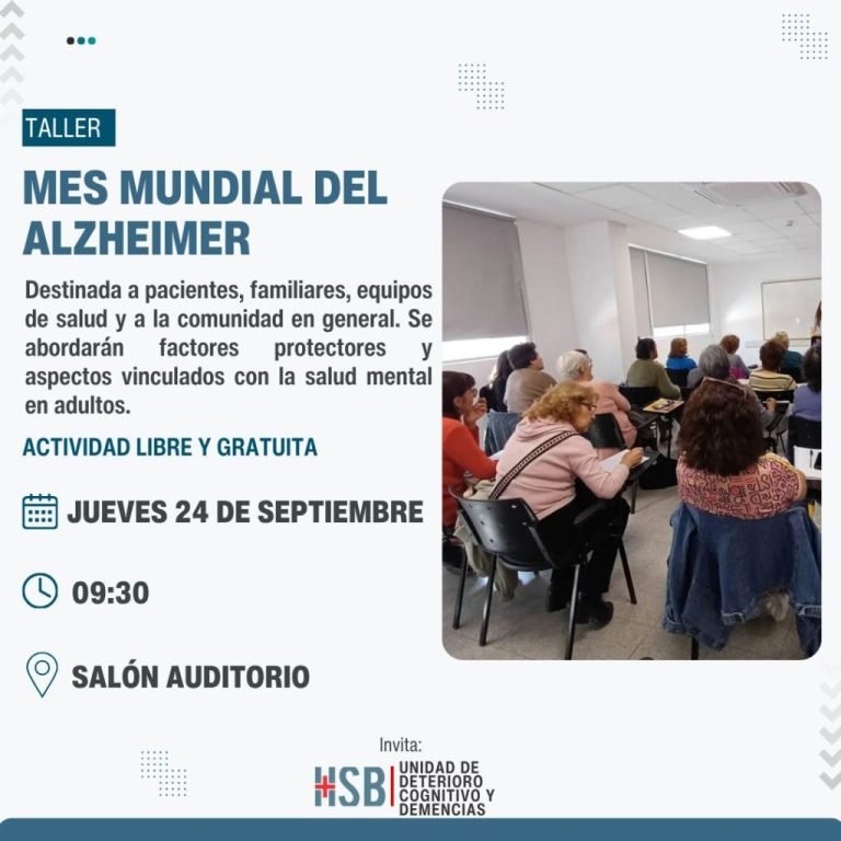 El Hospital San Bernardo realizará un taller por el mes mundial del alzheimer